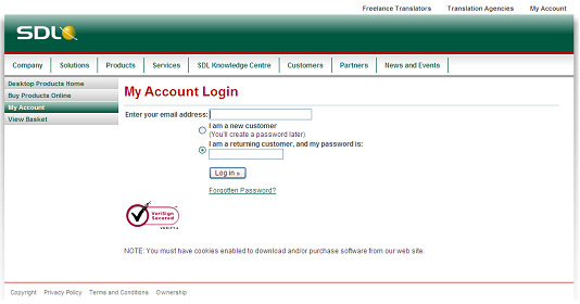 Hier können Sie sich bei Ihrem SDL-Konto einloggen